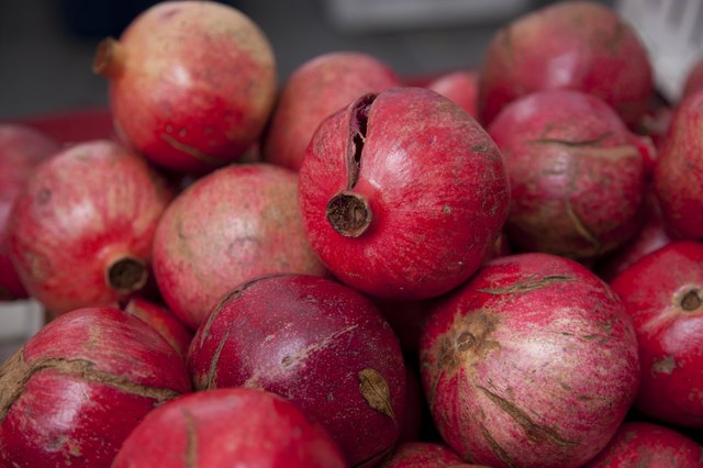Pomegranates from farmers market at Thanksgiving