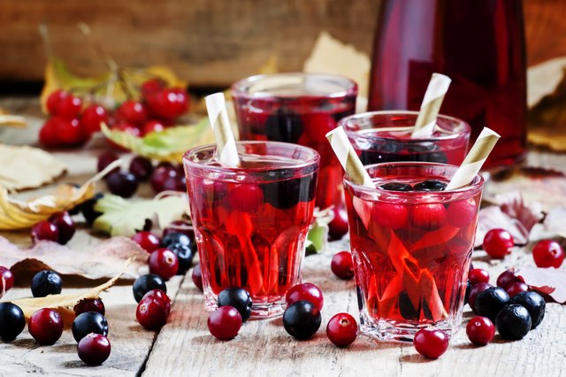 Autumn drink with cranberry and aronia