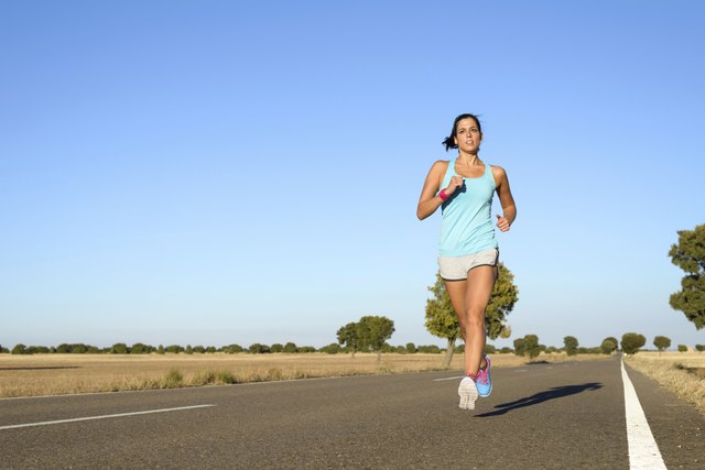 Woman running for marathon