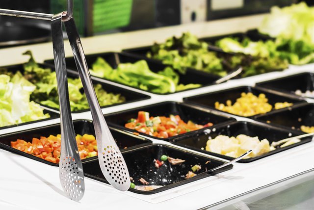 Salad bar in a buffet line