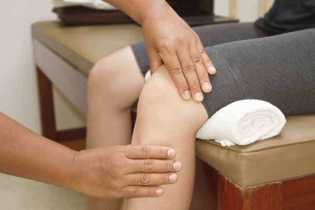 Doctor checking the knee joint