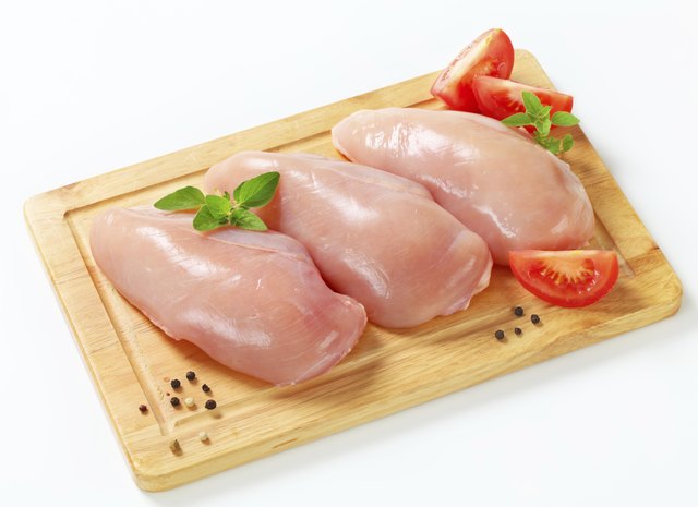 Raw chicken breast fillets