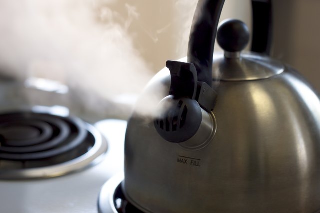 Close Up of Steaming Tea Kettle