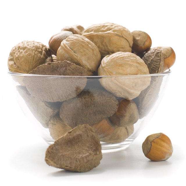 Close-up of a bowl of assorted nuts