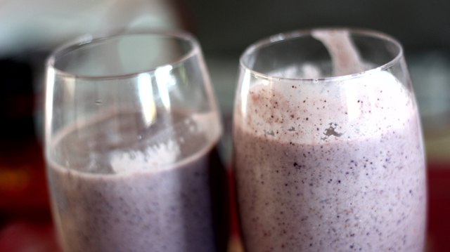 Fresh purple smoothies