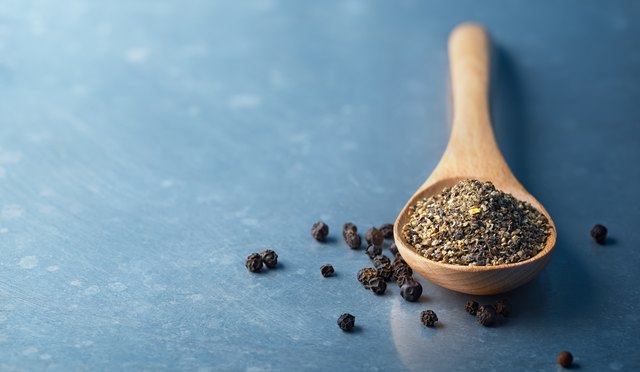 Black Peppercorns and Ground Pepper
