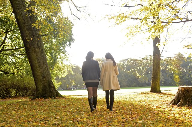 girlfriends walking