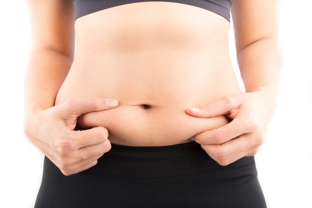 Body of woman mother with fat around tummy