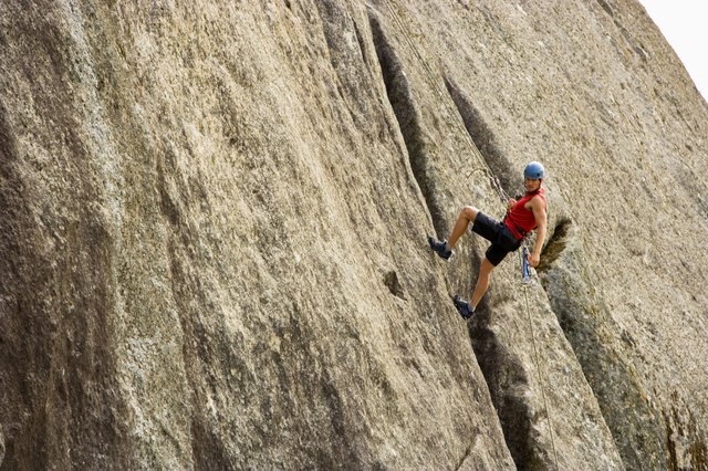 Man rock climbing