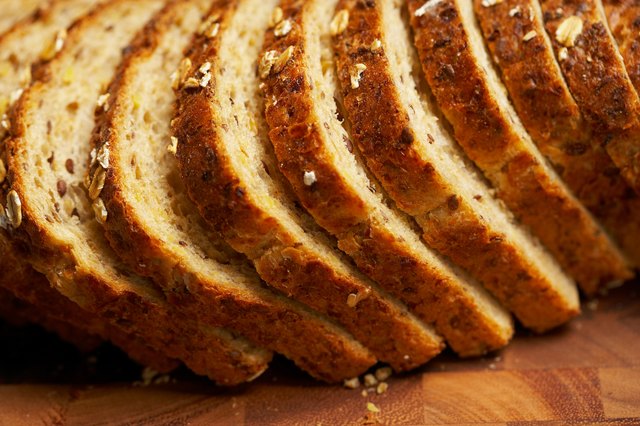 Close-up of slices of whole grain bread