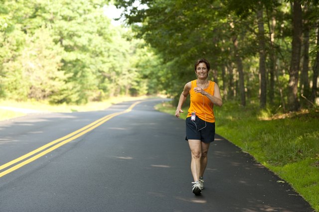 woman speed walking