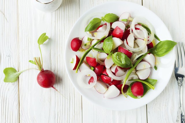 Fresh radish in a salad