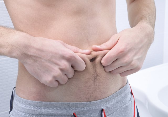 pinching skin on the waist for test