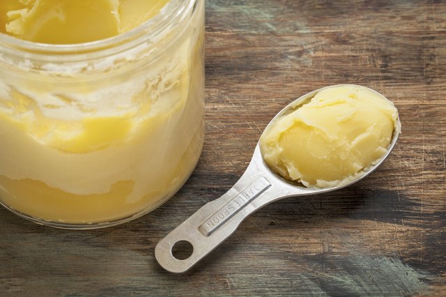 ghee in jar and spoon
