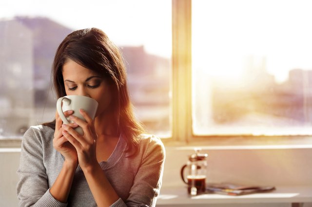 sunrise coffee woman