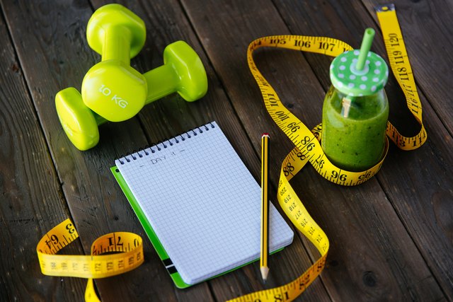 Fitness diet and workout routine concept