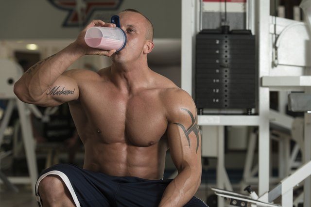 Bodybuilder With Protein Shaker