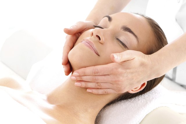 Relax in the spa - woman at face massage