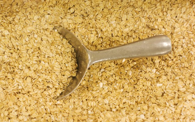 Oats with metal scoop