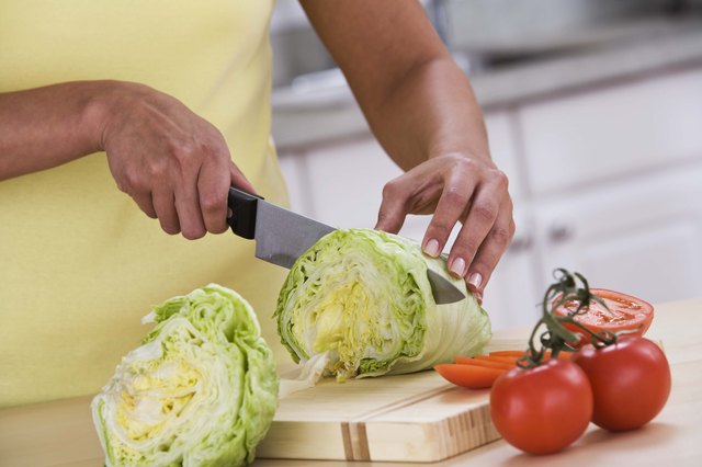 Woman cutting vegetables