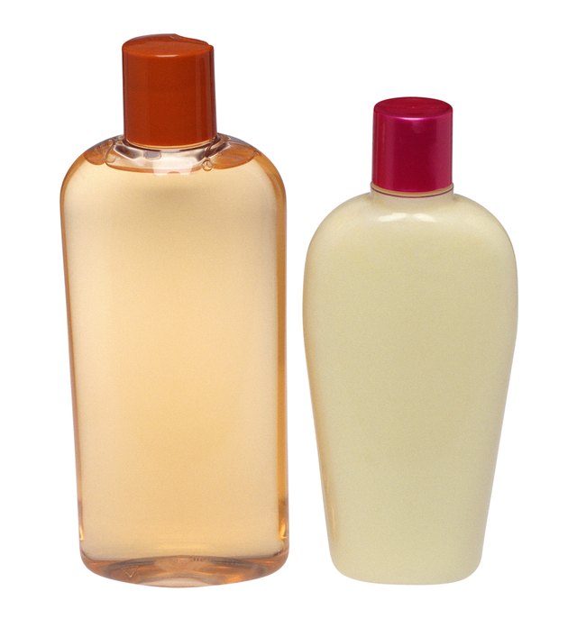 Shampoo and conditioner, in bottles