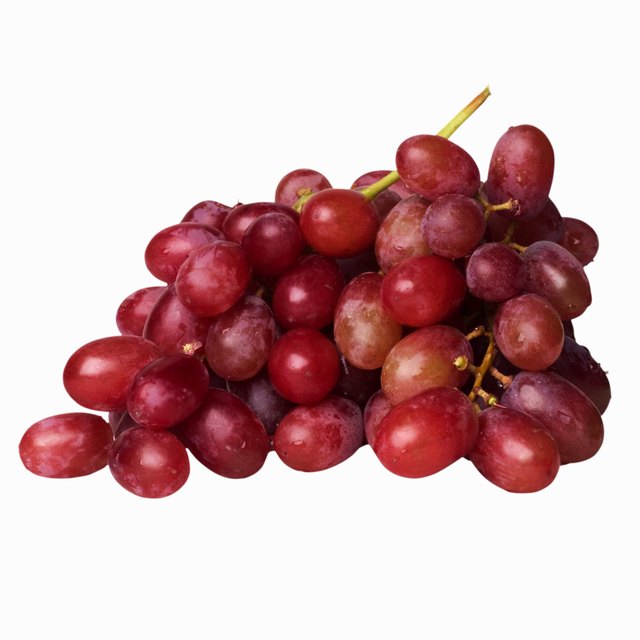 Close-up of a bunch of ruby red grapes