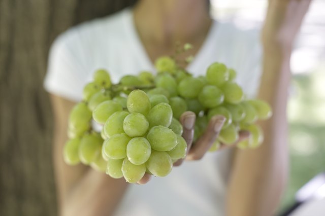 Woman holding grapes