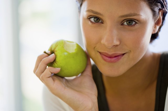Woman with apple