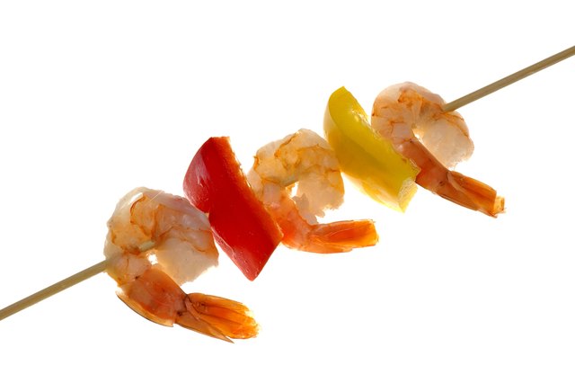 Shrimp and pepper kabob