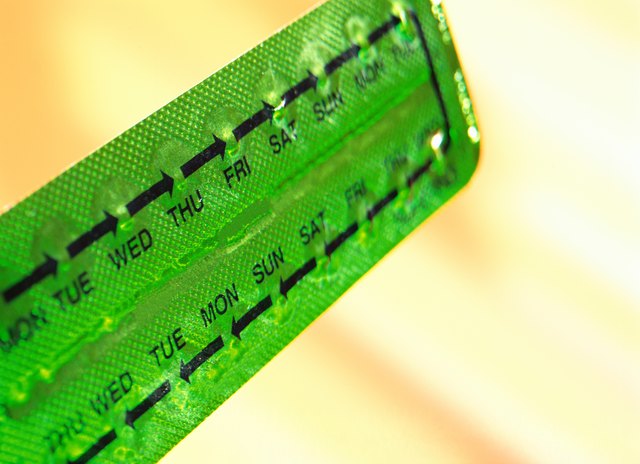 close-up of a strip of birth control pills
