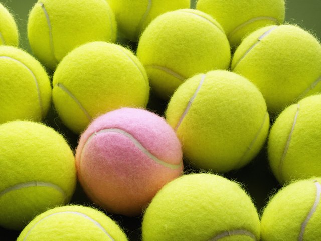 Yellow and Pink Tennis Balls