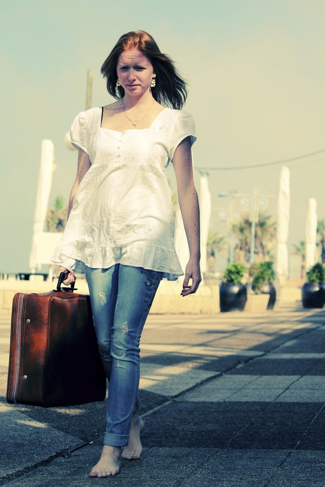 beautiful woman with vintage bag