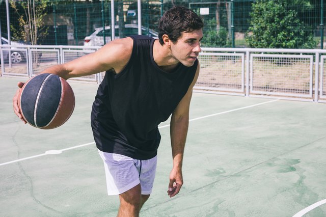 Man playing basketball