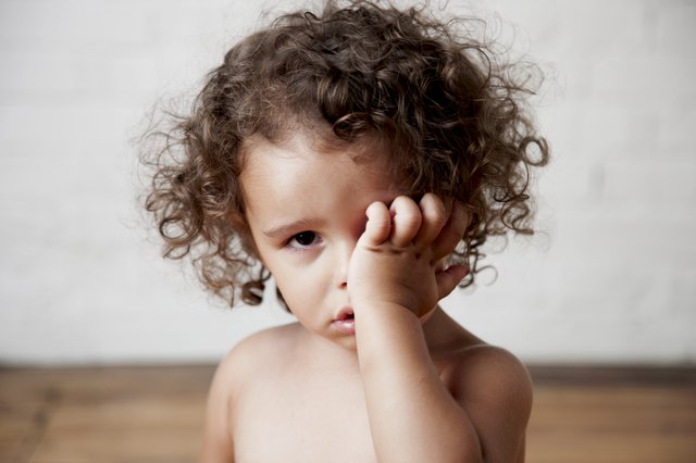 Crying Mixed Race Toddler Girl