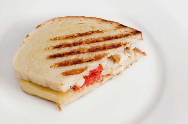 Panini Grilled Sandwich on White Tableware