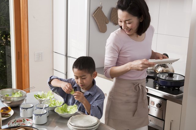 Mother and Son Cooking Together