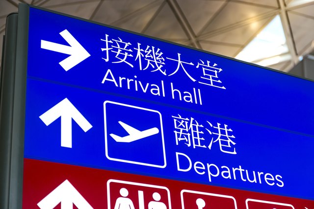 Boarding sign lightbox in Airport