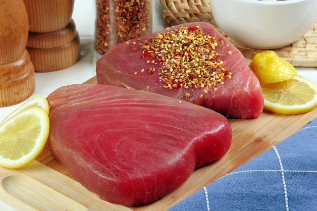 raw tuna steaks