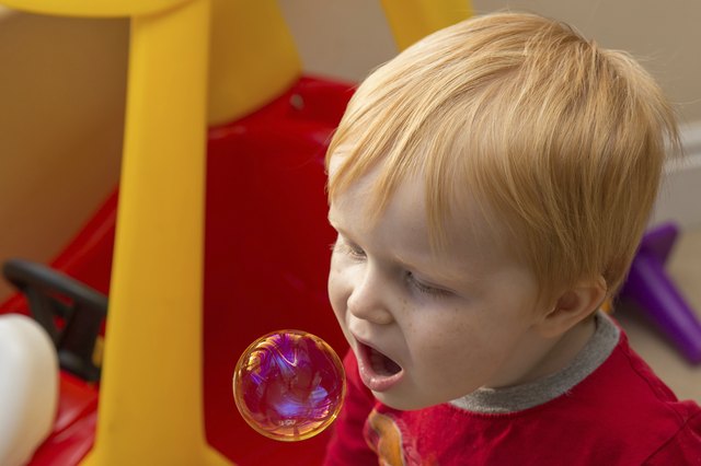 Preschooler Eating a Bubble!
