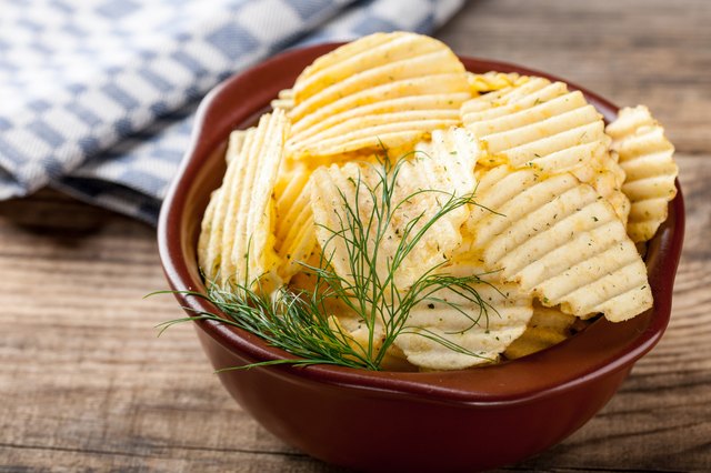 Potato chips in bowl