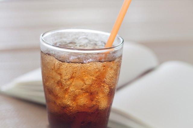 Glass of cola with ice