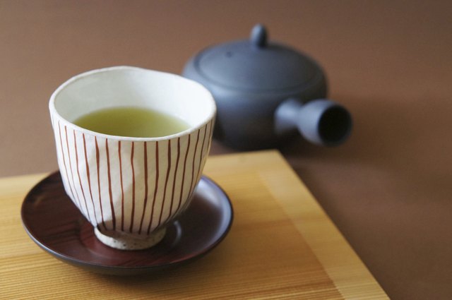 Cup and Japanese green tea