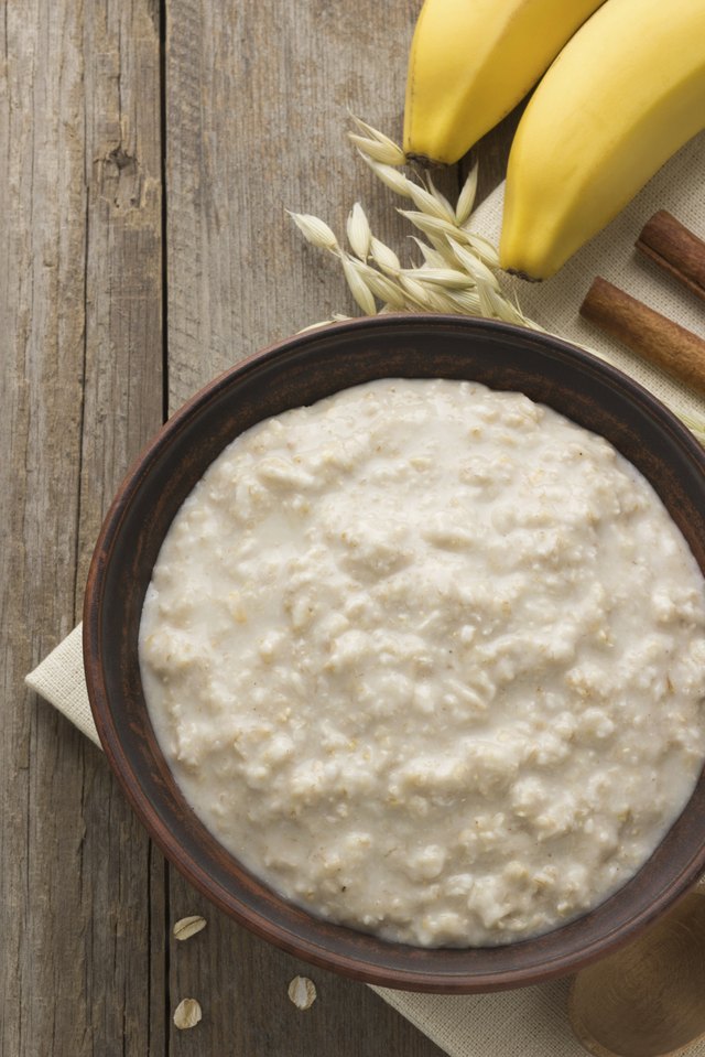 bowl of oatmeal on wood