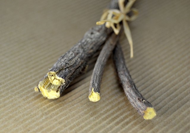 Licorice sticks in brown background