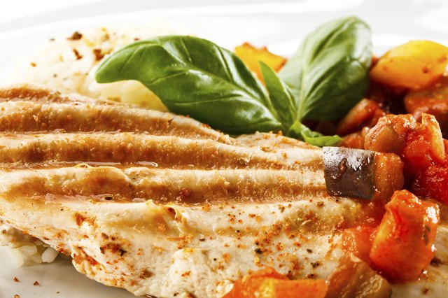 Grilled meat and vegetables