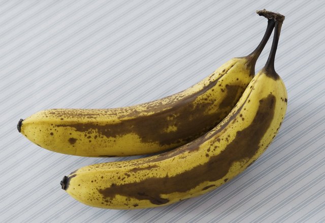 Ripe Bananas - on striped background