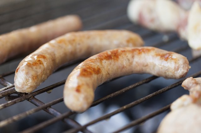 Cooking the sausages