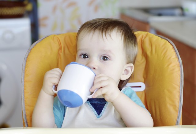 baby drink from cup