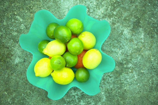 Lemons and limes in bowl