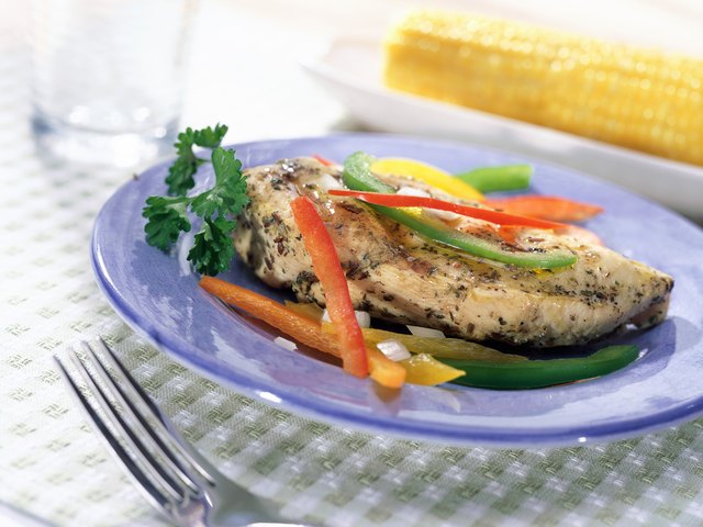 Photo, Close-up of a chicken breast dinner